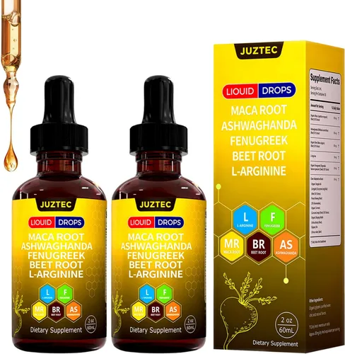 Vista 2 de Gotas líquidas de raíz de maca con ashwagandha y fenogreco 2 onzas líquidas (1 unidad)