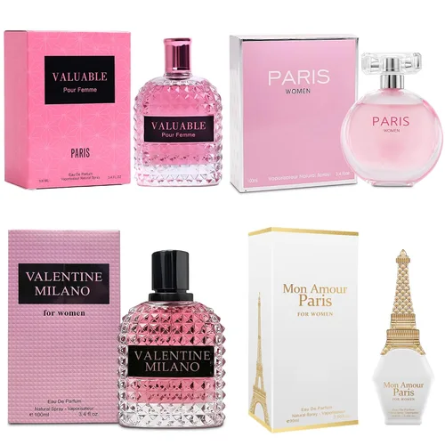 Vista 27 de A CENTER Juego de perfume de 4 piezas para mujer, set de regalo