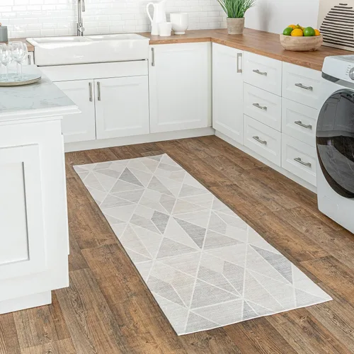 Vista 6 de nuLOOM Adeline - Alfombra hexagonal moderna lavable a máquina, 4 x 6, color beige Adeline Beige