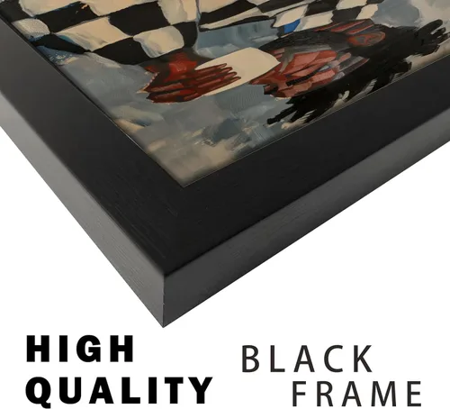 Vista 9 de Arte de pared enmarcado en lienzo afroamericano negro y blanco, personas abstractas, pintura, imágenes, decoración de pared, moda, moderno, hombre