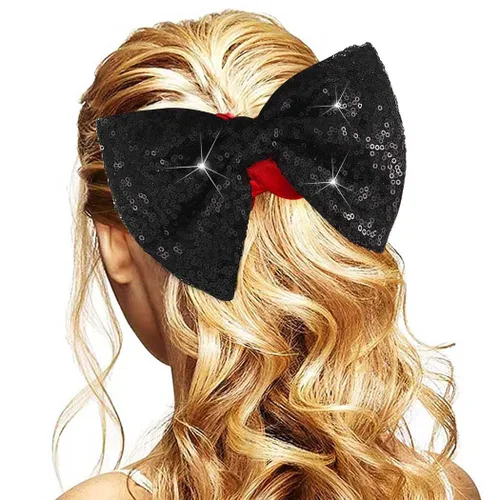 Vista 8 de CAKURE Coleteros para el cabello con lazo de Navidad, lazos verdes para el cabello, terciopelo rojo, banda elástica para el cabello, soporte