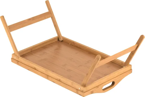Vista 8 de Bandeja de cama Home-it con patas plegables, bandeja para desayuno de bambú con patas para desayuno