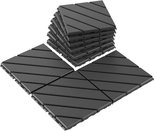 Vista 9 de VANCASTLE - Baldosas entrelazadas de 12 x 12 pulgadas, para exteriores, impermeables, para patio, piscina, garaje y gimnasio, 1 pie cuadrado, Marrón