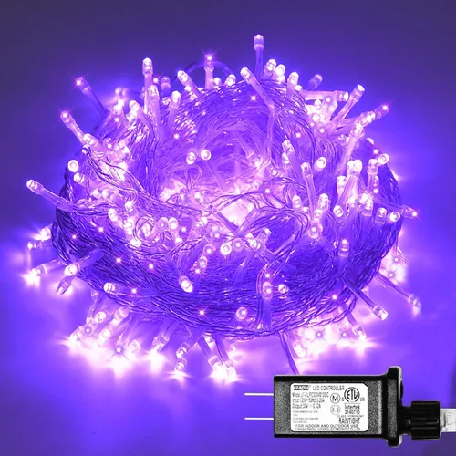 Vista 8 de Cadena de luces rosa para exteriores, decoraciones de San Valentín, 8 modos de luces de hadas de Navidad, enchufe para árbol del dormitorio