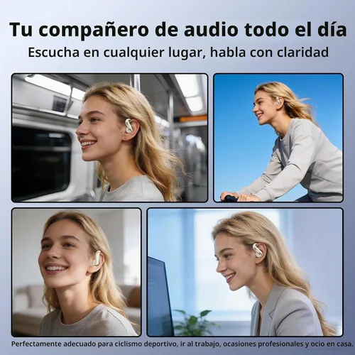 Vista 7 de Auriculares Bluetooth de oreja abierta, inalámbricos, con control táctil, diseño ligero, Bluetooth 6.0, tiempo de reproducción de 20 horas Beige