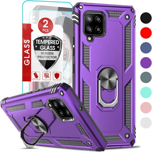 Vista 130 de LeYi Funda para Samsung Galaxy A05 (no compatible con A05S) con protector de pantalla y protector de lente de cámara, funda resistente de grado Negro