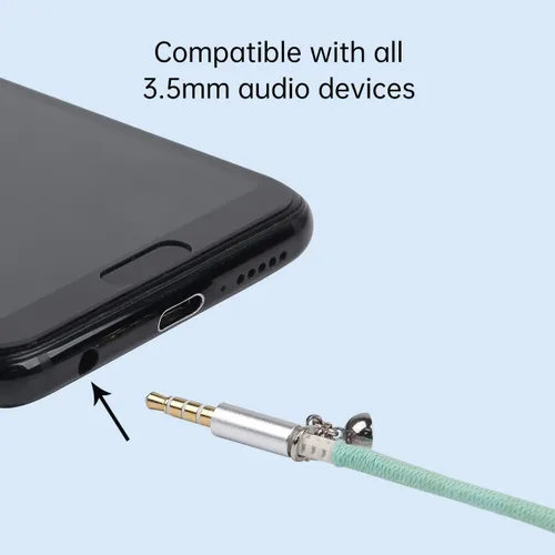 Vista 5 de Auriculares intrauditivos trenzados con cable de 0.138 in con micrófono integrado, cable sin enredos, control remoto de graves pesados para iPhone