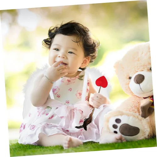 Vista 2 de ABOOFAN 2 juegos y cupido meses bebé San Valentín vestidos blanco niño pequeño cualquier sensación mini servicio de preguntas Halloween niñas fiesta