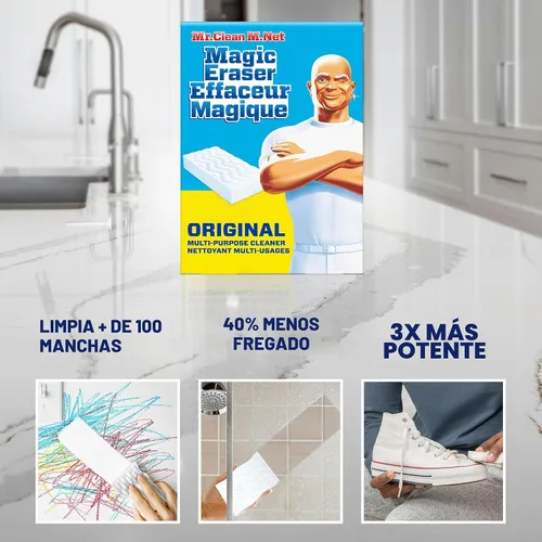 Vista 7 de Mr. Clean Almohadillas de limpieza originales Magic Eraser con Durafoam, 3