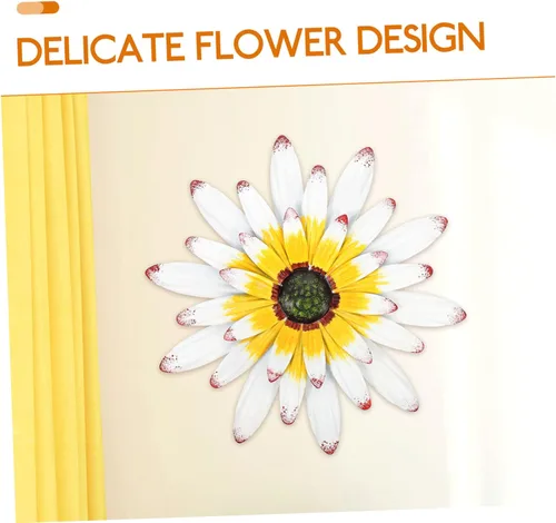 Vista 9 de BESPORTBLE Decoración de pared de hierro forjado, manualidades, girasol, decoración del hogar, girasol, arte de pared, decoración colgante