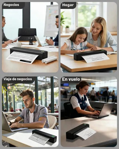 Vista 6 de Labeer Portable Thermal Printer, Wireless Bluetooth Inkless Printer Black