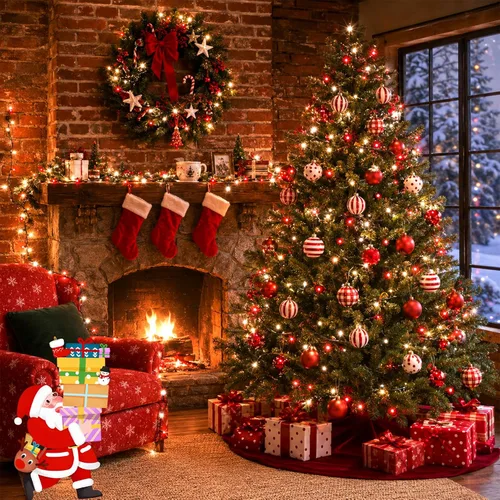 Vista 2 de OZS Guirnalda de luces de Navidad conectables rojas y blancas, paquete de 2 luces de Navidad de 164 pies en total de 400 LED para Rojo y blanco