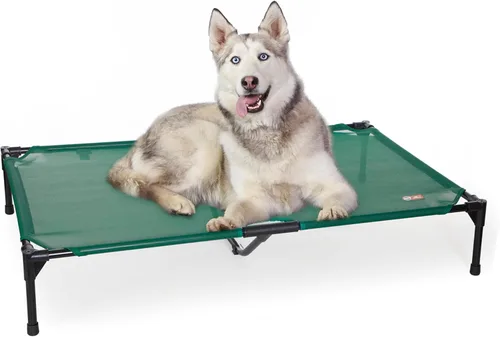Vista 39 de K&H PET PRODUCTS - Cuna elevada para mascotas con centro de malla, varios tamaños Malla de color marrón.