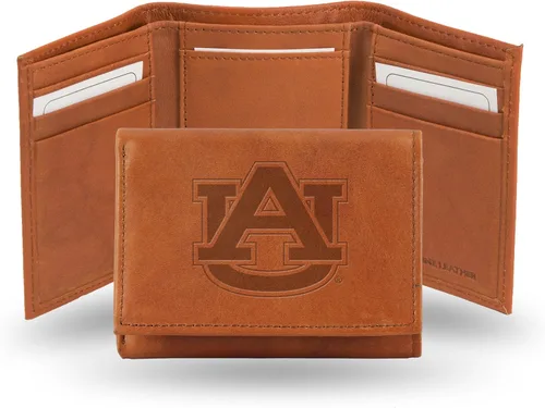 Vista 25 de Rico Industries NCAA Alabama Crimson Tide - Cartera triple de piel en relieve, color marrón