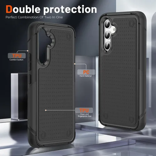 Vista 66 de Jeylly Compatible con Samsung Galaxy A22 5G Funda, Funda Samsung A22 5G con 2pcs protectores de pantalla de vidrio templado