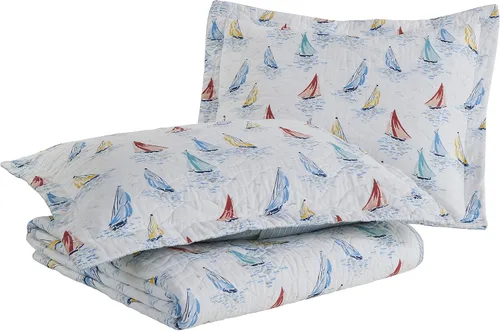 Vista 6 de Laura Ashley Home - Colección Ahoy - Juego de edredón - 100% algodón, reversible, ligero y transpirable, prelavado para mayor suavidad, King