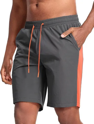 Vista 3 de Zengjo Pantalones cortos de entrenamiento para hombre de 9 pulgadas, ligeros, sin forro, para correr, atletismo, rendimiento deportivo