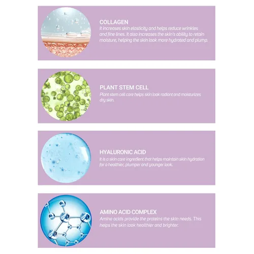 Vista 3 de Crema de colágeno para la cara con ácido hialurónico y vitamina E - Crema hidratante facial de cuello para mujeres y hombres - Cuidado diario