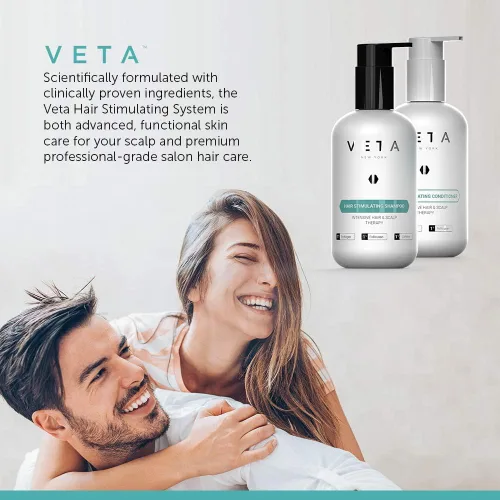 Vista 4 de Champú estimulante para el crecimiento del cabello. Tratamiento sin medicamentos con trichogen y follicusan para hombres y mujeres - 27 fl. oz - Veta