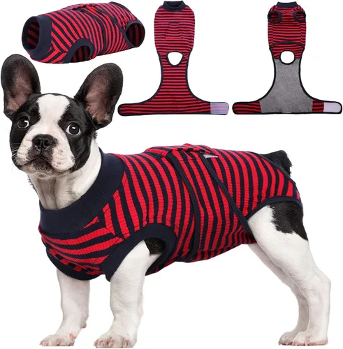 Vista 50 de Kuoser - Traje de recuperación posterior a la cirugía para perros y gatos, camisa profesional y vendaje de heridas abdominales, reemplaza collar
