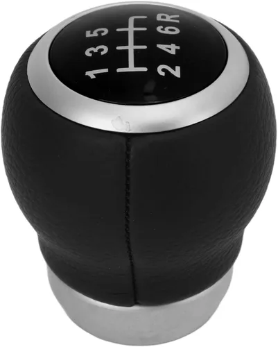 Vista 3 de Fydun Pomo de palanca de cambios de 6 velocidades, repuesto de cuero artificial manual para balonmano (negro)