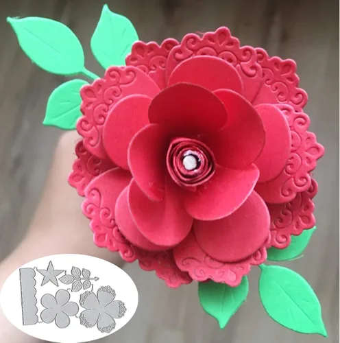 Vista 3 de DDeehs Troqueles para álbumes de recortes, troqueles de corte de hojas de flores de Feliz Navidad, plantillas para álbumes de recortes, troqueles