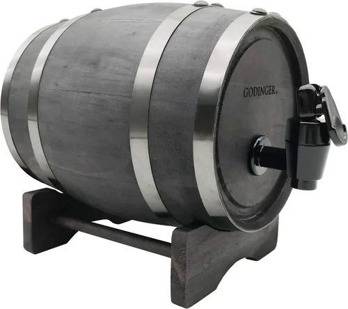 Vista 3 de Godinger Dispensador de licor en barril, dispensador de bebidas de madera - 27.1 fl oz
