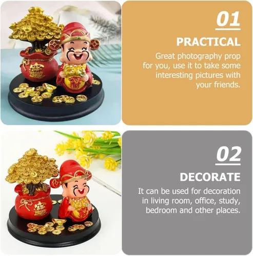 Vista 3 de LIFKOME Wencaishen Caishen Feng Shui Decoración Zhao Dios de la riqueza Dios de la fortuna Feng Shui Shen Estatua de Feng Shui Shen Estatua Caishen