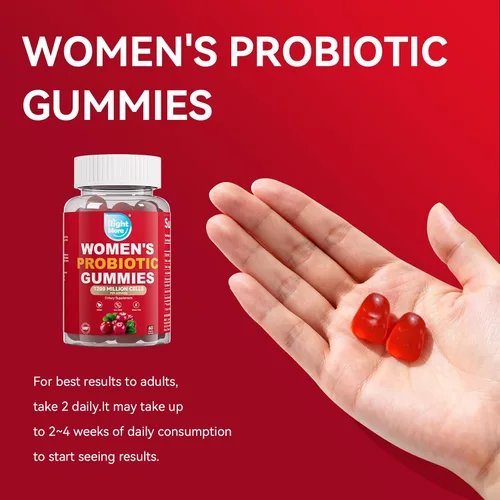 Vista 6 de Gomitas probióticas para mujeres, gomitas de equilibrio femenino, 1200 mil millones de compuestos, apoyo digestivo e inmunológico, apoya la salud