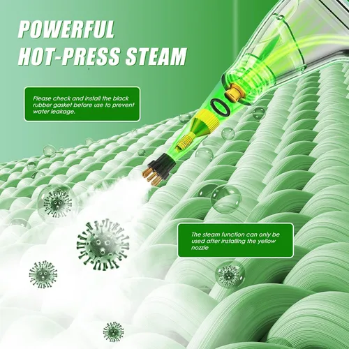 Vista 2 de Limpiador de vapor de 2500W para hogar y automóvil, vaporizador de mano de calentamiento en 15s para limpieza, limpiadores de vapor portátiles
