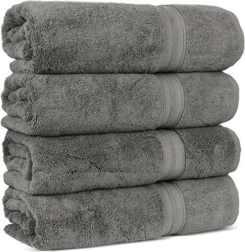 Vista 2 de Chakir Turkish Linens Toallas turcas de primera calidad 100% algodón suaves y absorbentes para baño Gris
