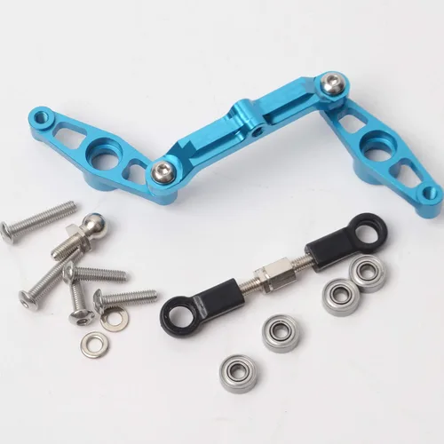 Vista 3 de Juego de dirección de manivela de rodamiento de bolas de aleación de aluminio RC para piezas de actualización Tamiya TT-02 TT02-B