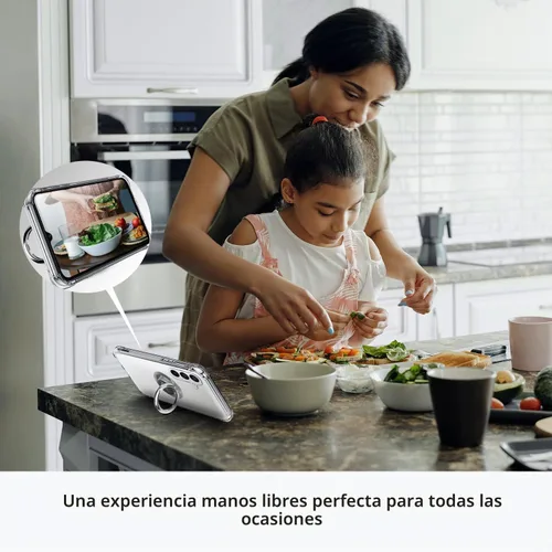 Vista 4 de Silverback - Carcasa transparente para Samsung Galaxy A15 con soporte de anillo