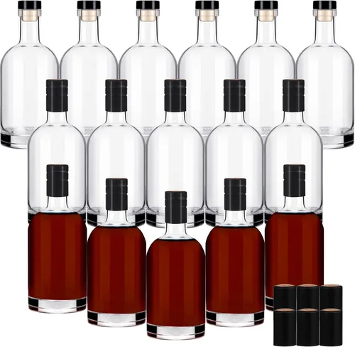 Vista 9 de Botella de Vino 3PCS 750 ML Botellas de Vidrio con Tapas 25 oz Botellas de Vidrio Transparente con Corcho Botella de Vino Vacía con Tapón