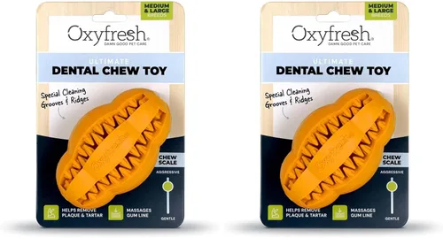 Vista 10 de Oxyfresh Juguete dental masticable para perros, el mejor juguete de limpieza de dientes de perro, un simple juguete de mordida y cepillo que ayuda a