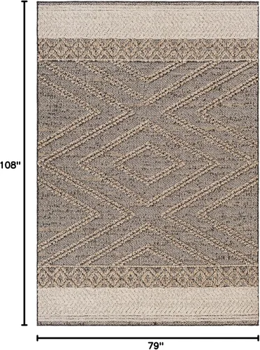 Vista 7 de Livabliss Sarasota - Alfombra moderna de área, 6'4" x 9', negro, (6' x 9')