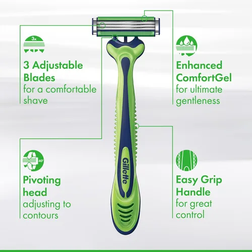 Vista 4 de Gillette Sensor3 Sensitive - Maquinilla de afeitar desechable para hombre, 4 maquinillas de afeitar