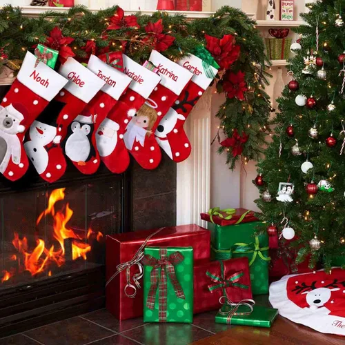 Vista 4 de Calcetines navideños DIBSIES Jumbo personalizados - Pingüino