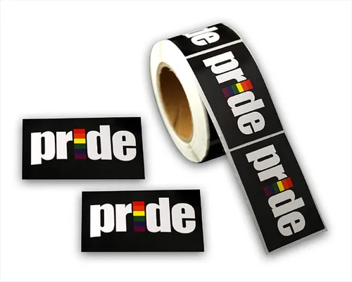 Vista 26 de Pegatinas de bandera bisexual para el mes del orgullo - Venta al por mayor Bi-Pride en un rollo (2 rollos - 500 calcomanías)