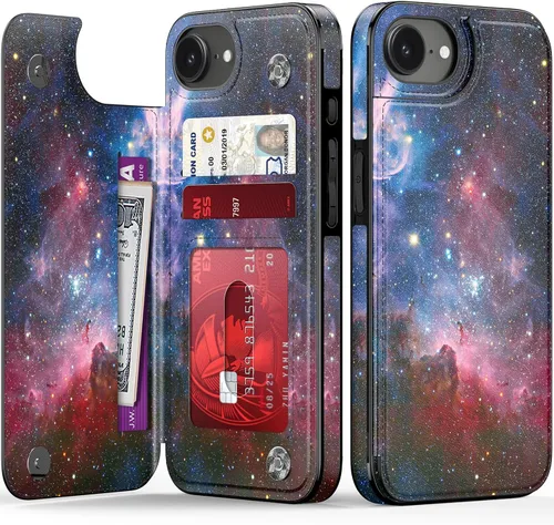 Vista 330 de LETO para iPhone 15 Pro Funda tipo cartera - Tapa tipo folio con patada - Diseños de moda - Tarjetero - Funda protectora para mujeres y niñas - 6.1