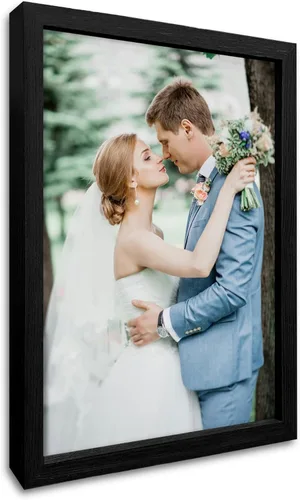 Vista 22 de Impresiones de lienzo personalizadas enmarcadas con tus fotos, impresión personalizada de foto a lienzo, regalos para parejas, amigos, familia, Negro