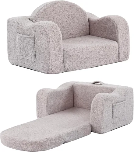 Vista 17 de Tiita Sofá para Niños, Silla Sofá para Niños 2 en 1, Sofá Convertible para Niños Pequeños a Tumbona, Sofá de Bebé Desplegable, Cama Silla
