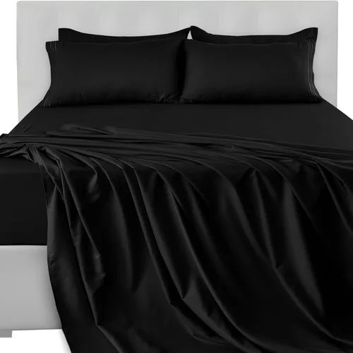 Vista 204 de LUX Décor - Juego de sábanas Twin de microfibra ultrasuave de 3 piezas con sábana encimera, sábana bajera de 16 pulgadas de profundidad y funda