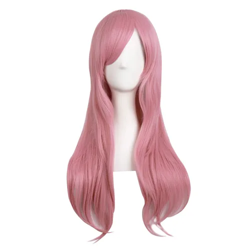Vista 21 de MapofBeauty - Peluca larga de extremos rizados para cosplay, de 28 pulgadas, para mujer, color Azure Azul celeste
