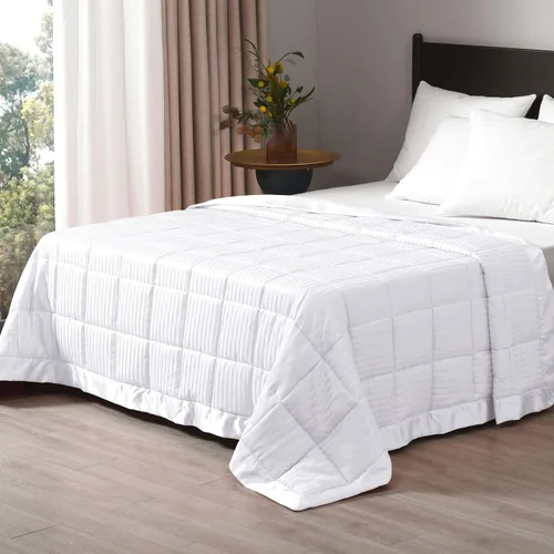 Vista 24 de downluxe - Manta de tamaño King con ribete satinado, edredón ligero alternativo para todas las estaciones, lavable a máquina