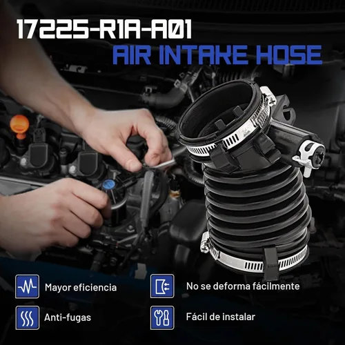 Vista 7 de Tubo de manguera de admisión para filtro de aire con abrazaderas para Honda Civic 2012-2015 1.8L 2013-2015 Acura Ilx 2.0L (OEM# 17225-R1A-A01)