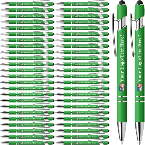 Vista 9 de Bolígrafos personalizados con lápiz capacitivo, bolígrafos personalizados impresos con tu logotipo o mensaje, ideales para regalos, promociones