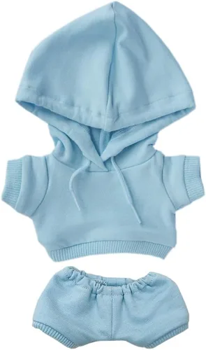 Vista 11 de niannyyhouse Ropa deportiva de felpa de 7.9 in, ropa deportiva elástica y sólida, con capucha, pantalones, juguete de peluche suave, accesorios
