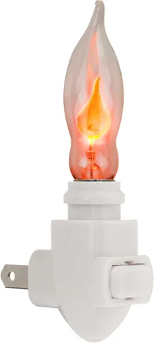 Vista 4 de Creative Hobbies Bombilla de llama parpadeante A101 -3 vatios, 130 voltios, base de candelabro E12, en forma de llama, base chapada en níquel, baila