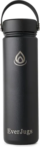 Vista 15 de Botella de agua de 22 onzas, boca ancha, botella de acero inoxidable de alta calidad con tapa de agarre, doble pared aislada al vacío, taza térmica